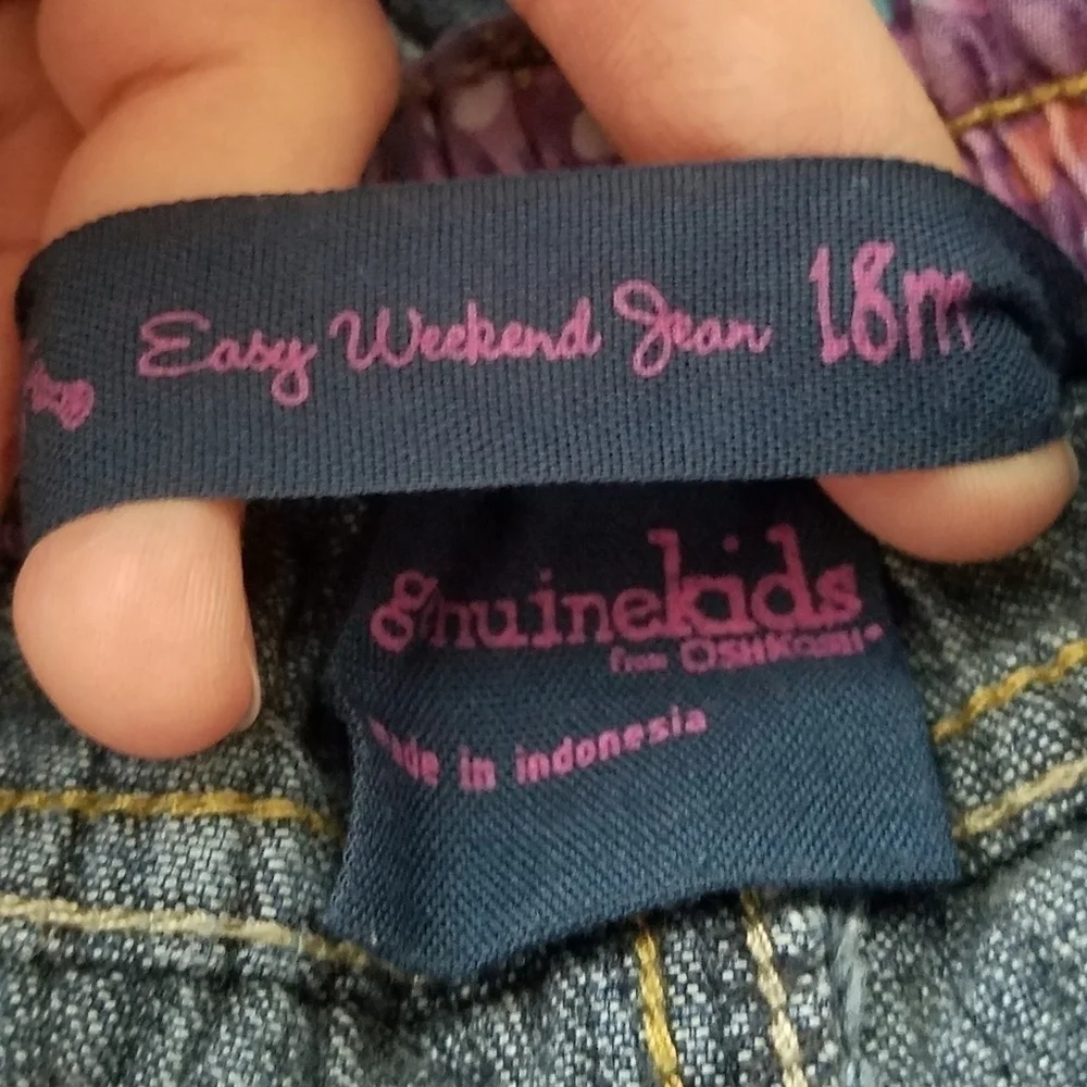 Genuine Kids Embroidered Flower Denim Jeans 18m